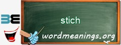 WordMeaning blackboard for stich